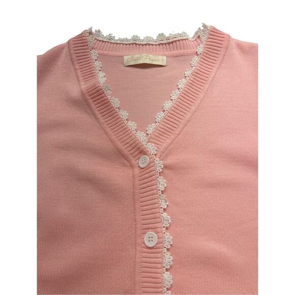 Vintage sweater by Belle Poque pink sz Small - Picture 5 of 5